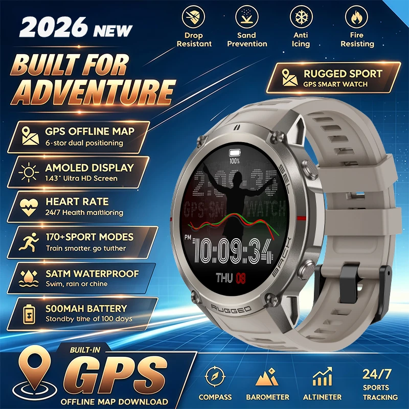 Military GPS Smartwatch with AMOLED Screen