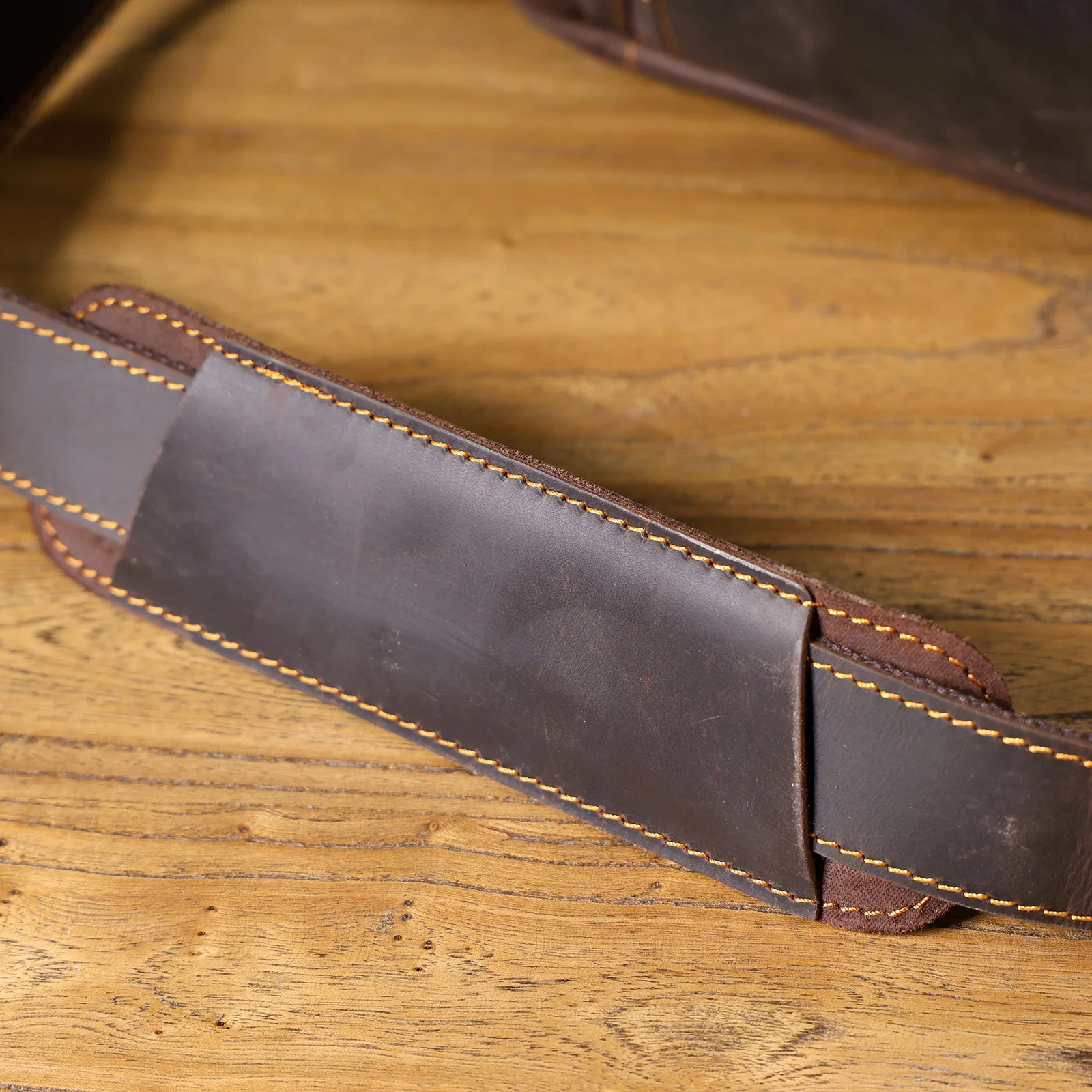 Vintage Echtleder Herren-Aktentasche 17" Laptop-Tasche, Messenger-Taschen für Arbeit und Business, Crazy Horse Rindsleder Handtasche – Detail 17