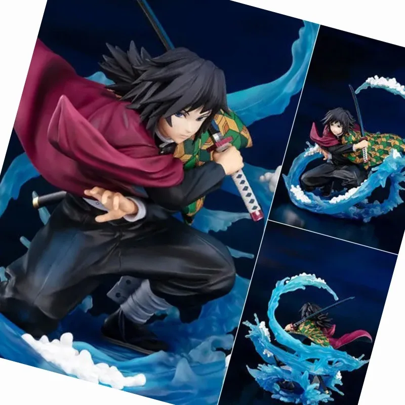 Novo 17cm demon slayer zero tomioka giyuu anime figura de ação estátua pvc modelo estatueta colecionável ornamento desktop brinquedo presentes