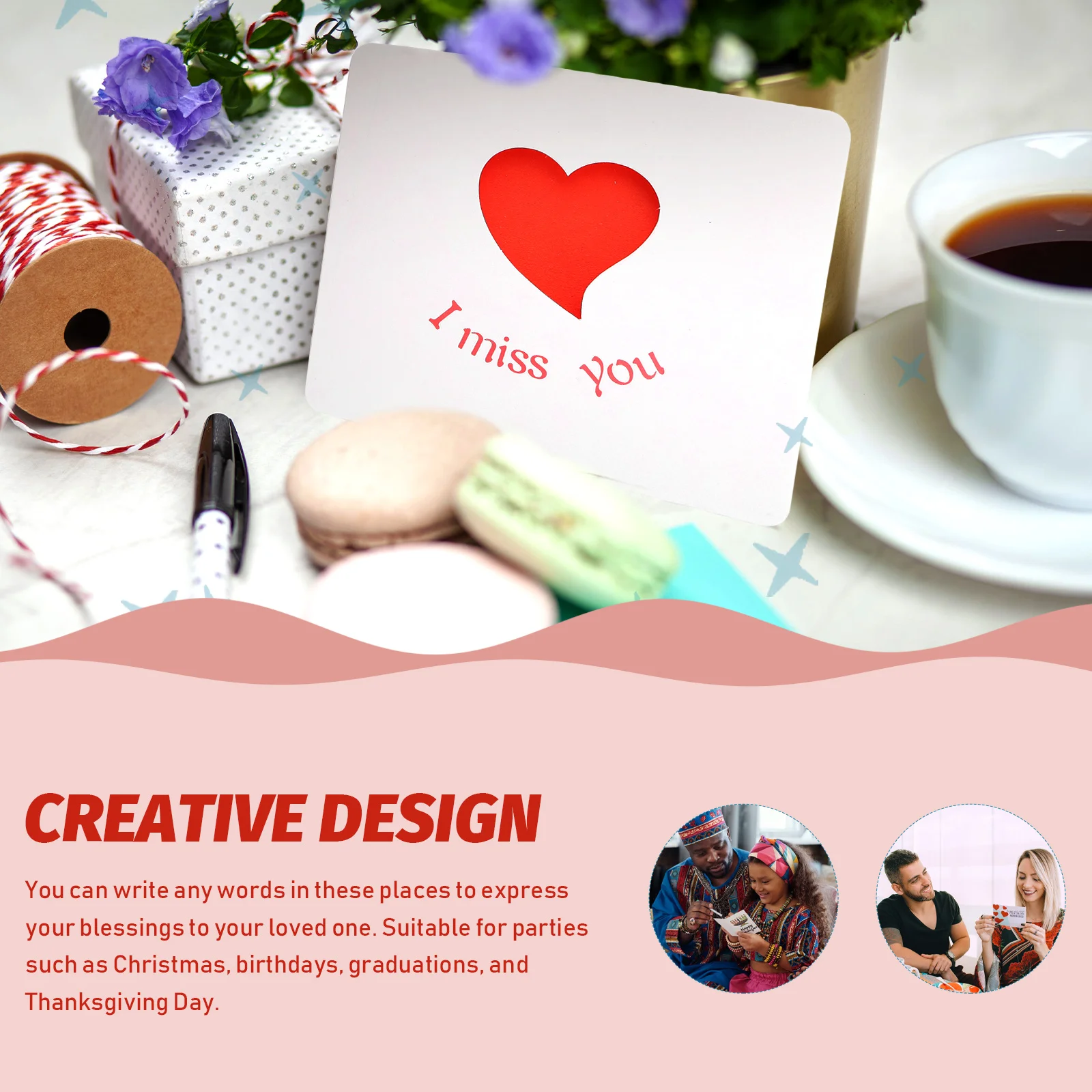 

50 Pcs Hollow Greeting Card Gift Embrace Holiday Cards Wedding Assortment Festival Paper Jam