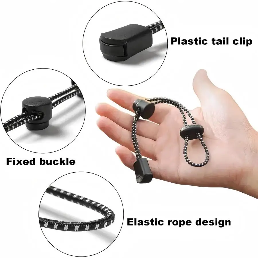 Backpack Bungee Cords with Buckle,Outdoor Hiking  Hook/Pole/Fixed Elasti Rope Buckle,Binding Elastic Cord