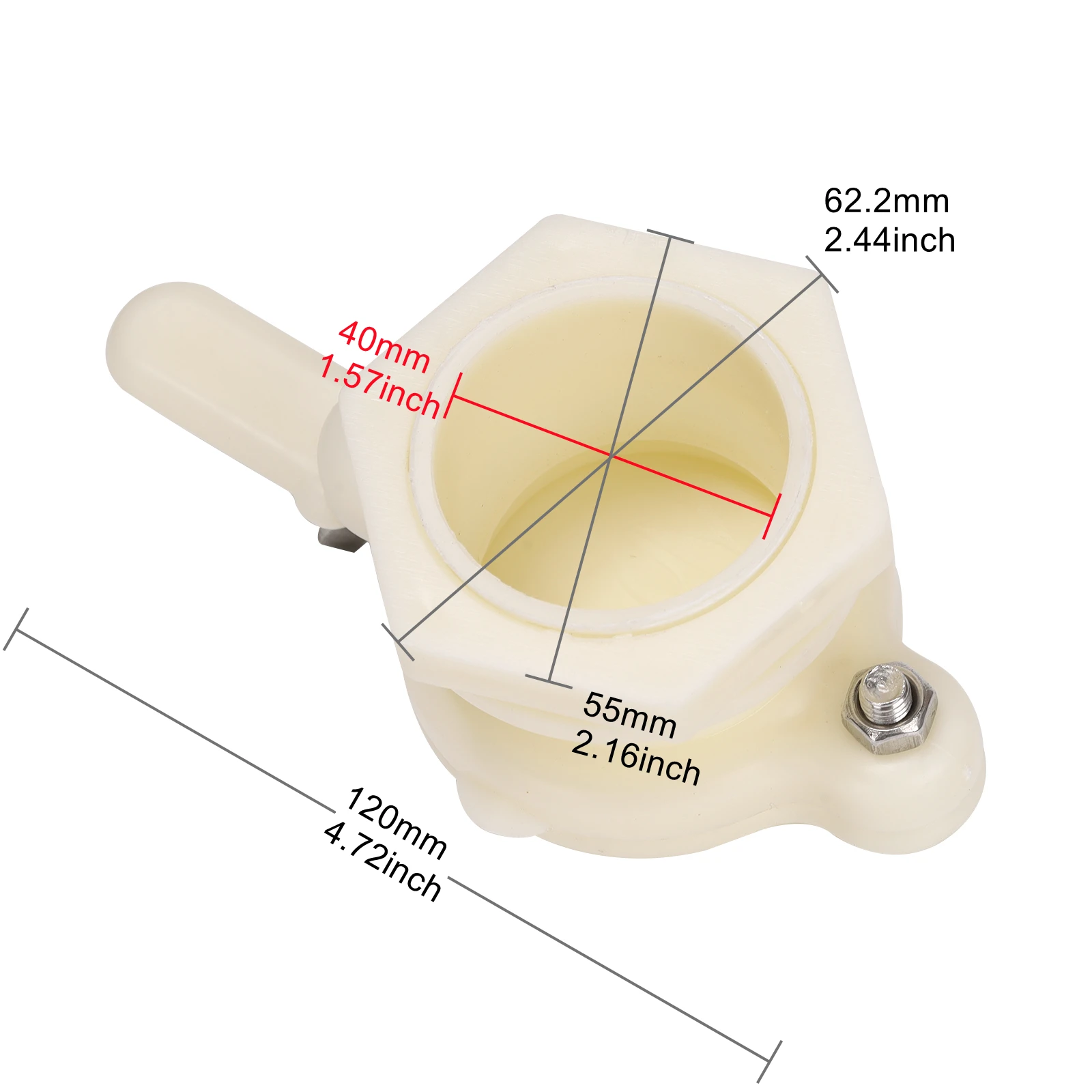 4Pcs/Lot Honey Gate Valve (Extractor Tap) White ABS Plastic for Honey Extractor, Honey Bucket; Hole Diameter: 40mm/1.57inch