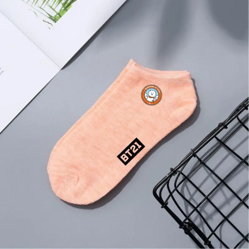 3 Pairs Anime Cartoon Bt21 Cooky Chimmy Socks Summer New Women's Casual Cute Knitted Printed Cotton Socks Gift for Friends