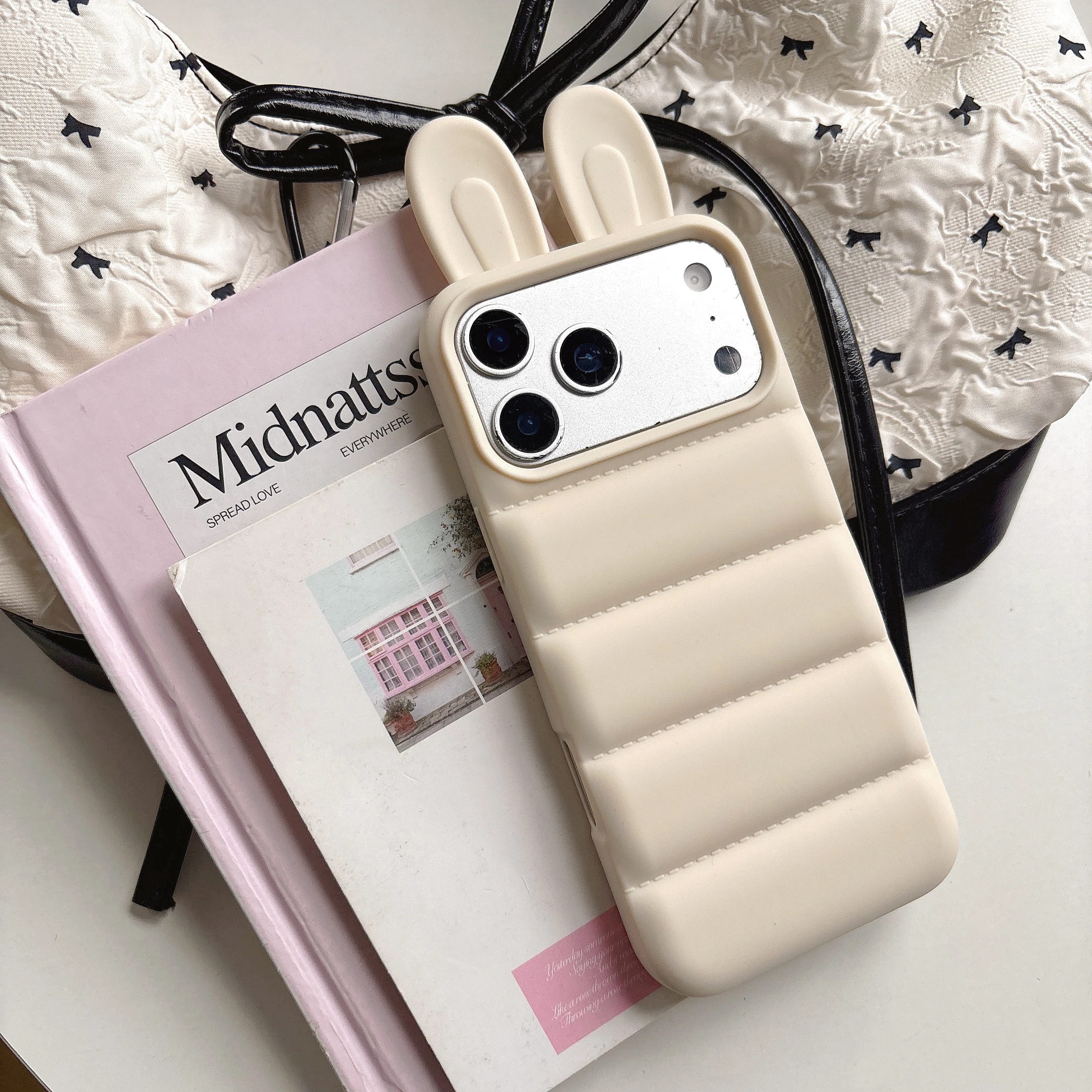 Niedliche Originelle Hasenohren 3D-Hülle für iPhone 17 16 15 Handyhülle 17 16 15 Pro MAX Weiche Stoßfeste Rückseite Schutzhülle – Detail 5