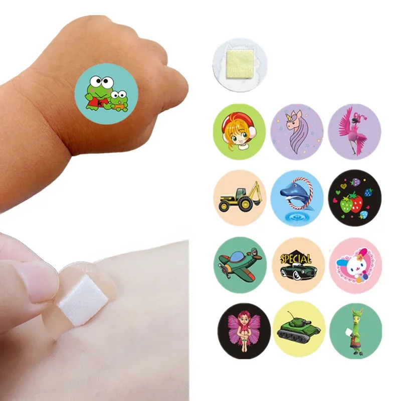 Round Cartoon Band Aid Skin Vaccination Wound Plaster Patch for Children Kids First Aid Hemostasis Adhesive Bandages Woundplast