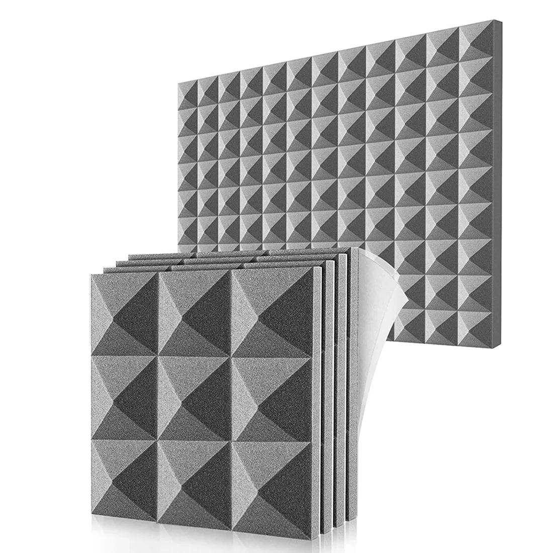 

12 Pack Acoustic Foam Panels,Self-Adhesive Sound Proof Foam Panels,for Wall Decor,Music Studio Bedroom Home,5X30X30cm