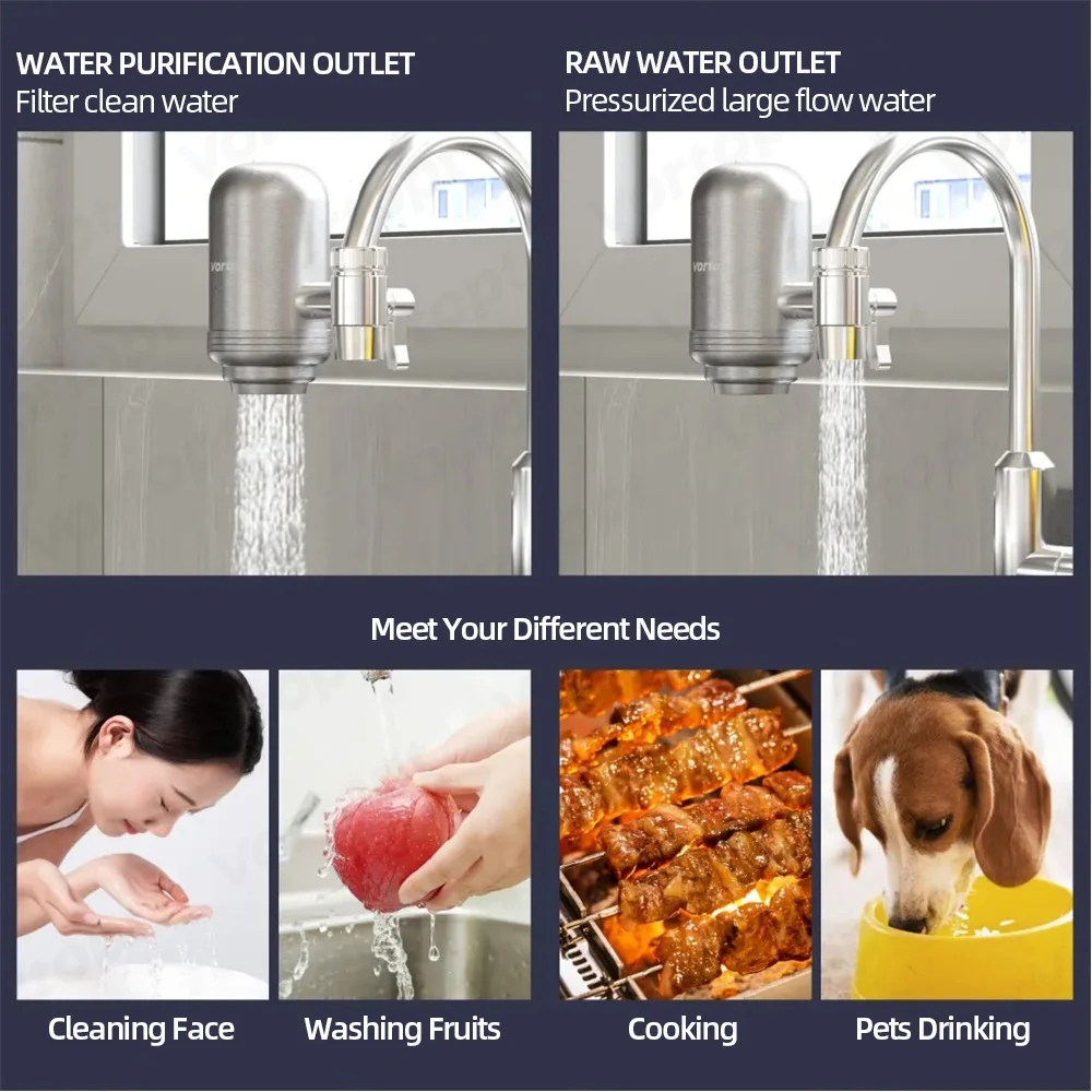 Vortopt صنبور منقي مرشح المياه 2 قطعة مرشحات للمطبخ المنزل Filtro شرب Filtratio n نظام 400 جالون CEC GPM 5 المرحلة