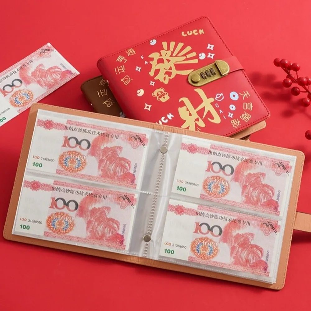 50Sheets Saving Money Binder PU Leather Loose-leaf Planner Organizer Cash Envelopes Savings Handbook