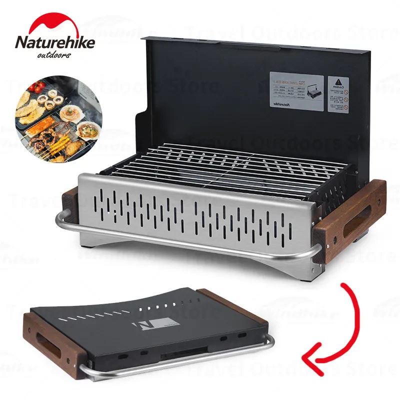 

Naturehike Portable Desktop BBQ Stove No Installation Outdoor Picnic Cook Box 4-8Presons Travel Grill Table-Top Carbon Furnace