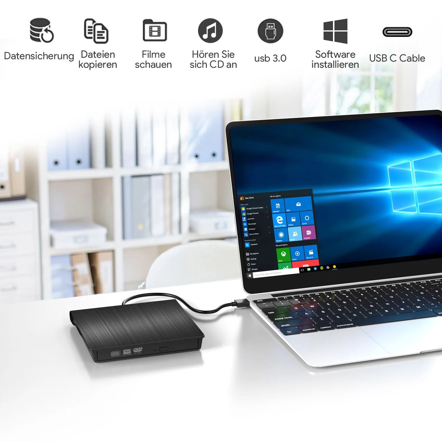 

Mini Portable External Drive DVD +/-RW CD Burner VCD USB 3.0+ Type C Interface Dvd Reproductor Плеер Портативное Portátil