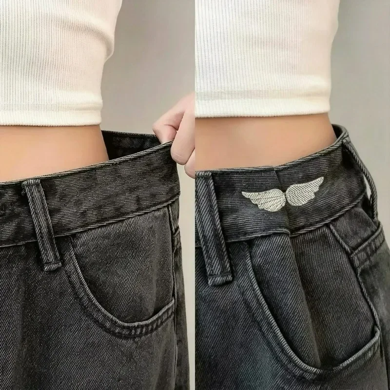 1/10Pcs Angel Wing Waistband Tightener Buckle No Sew Jeans Waist Adjuster for Metal Pants Clips AntiSlip Waist Cincher for Skirt
