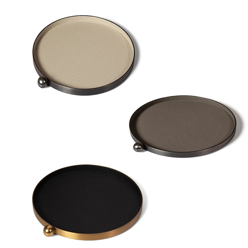 Modern Alloy Serving Tray Set for Restaurant Kitchen Decorative Plate Sample Room Display Home Storage Platter for Snacks Fruit