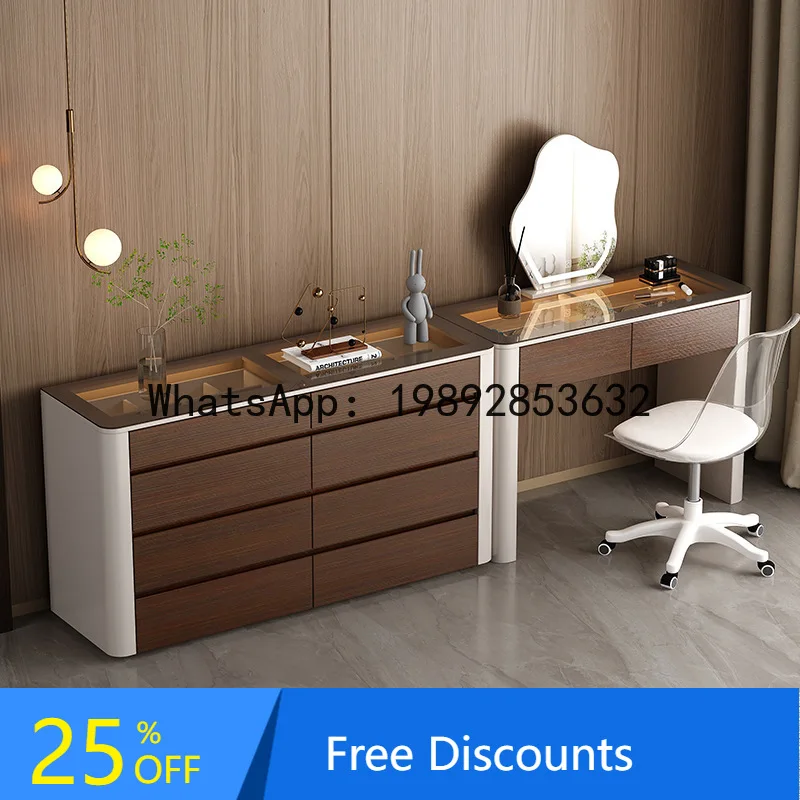 

YFY Italian Style Makeup Table Bedroom Modern Chest of Drawers Integrated Dressing Table Small Desk Storage Bedside Cabinet