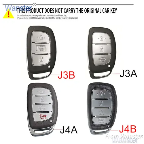 Imagen 2 del producto Funda con mando a distancia de 3 y 4 botones para Hyundai Tucson Santa Fe Rena Sonata Elantra Creta Ix35 Ix45 I10 I30 I40 Solaris Accent