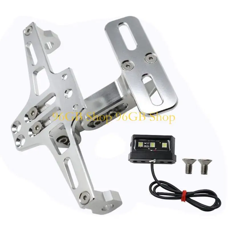 

96GB Motorcycle License Plate Frame with LED Light Motorcycle Tail Light Stand