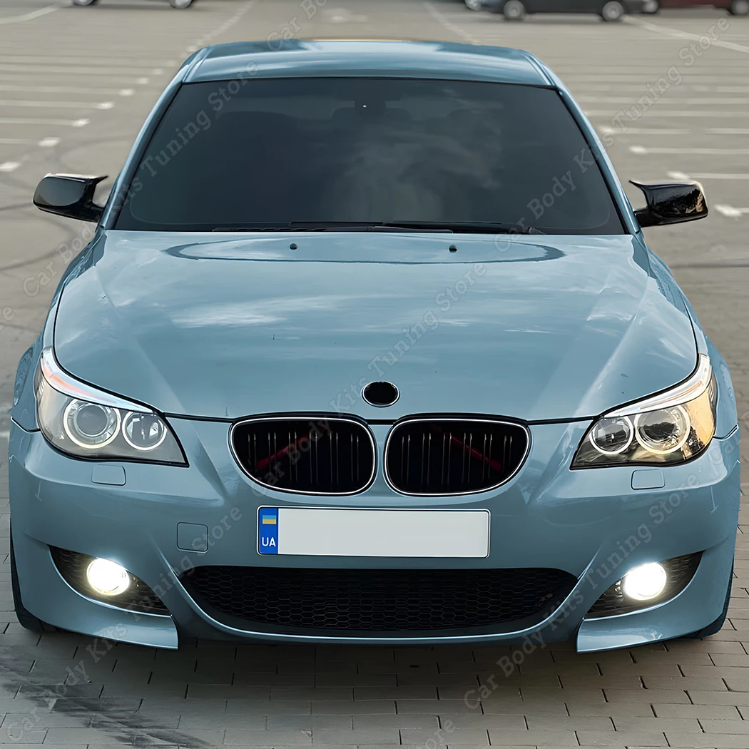 For BMW 5 Series E60 Sedan E61 Touring 2004-2010 Upper Bumper Hood Mesh Grid W/ Luminous Front Kidney Grille Slat Grill Tuning view 6