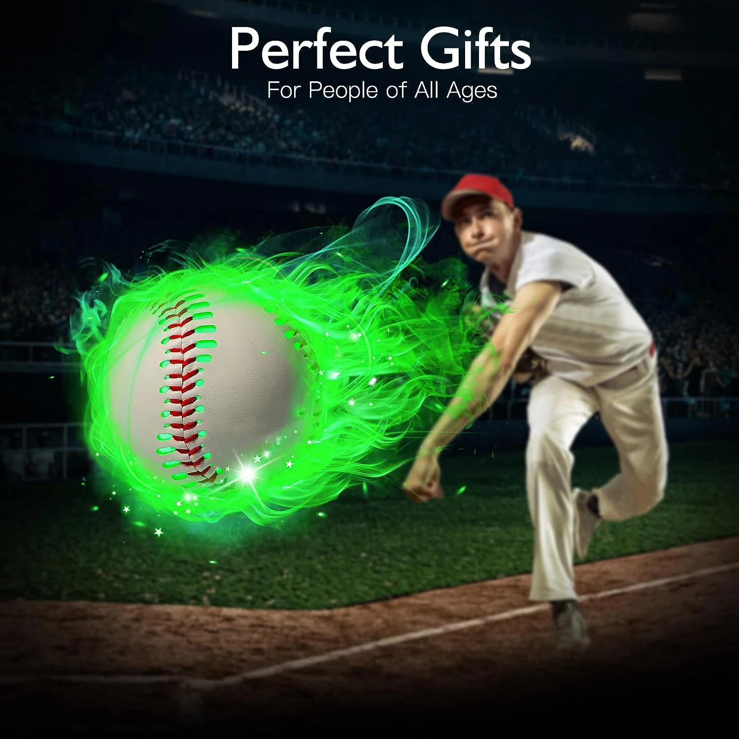 Luminescent Training Baseball Light Up Baseball Glow in The Dark Brighten with 6 Changing Colors Baseball Children Gift