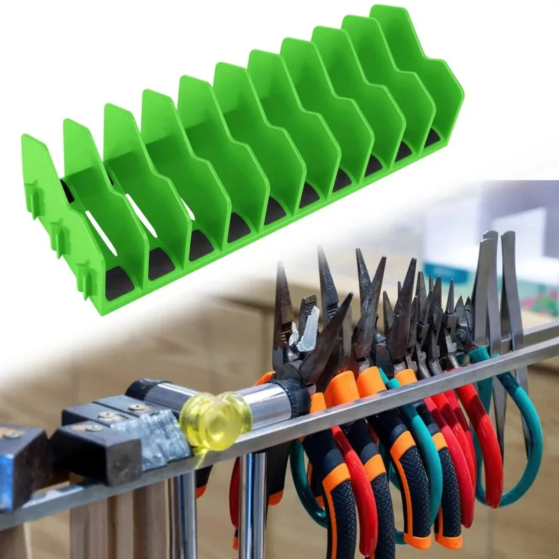 

Plier Storage Rack Anti Slip Detachable Pliers Organizer Holder with Rubber Base 10 Slot Hand Tool Organization Stand for Garage