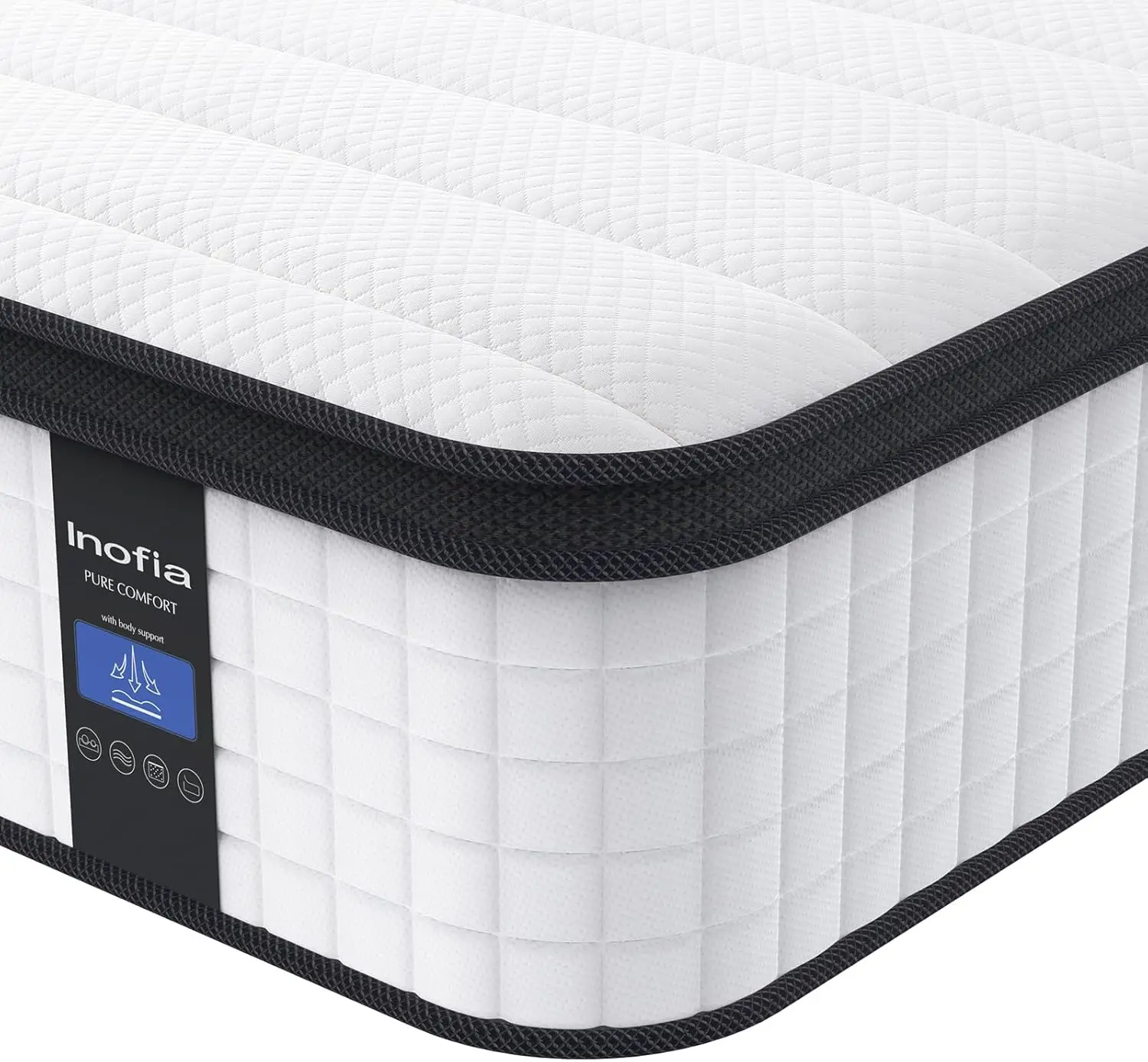 King Size Mattress 14 inch Hybrid King Mattress in A Box Ultra Comfort Memory Foam Layer Medium Feels Cooling Breathable Cover