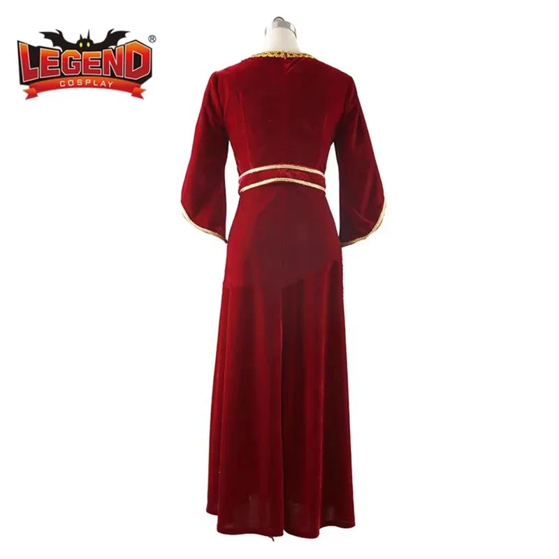 Madre Gothel cosplay disfraz vestido bruja Gothel vestido disfraz vestido rojo con capa