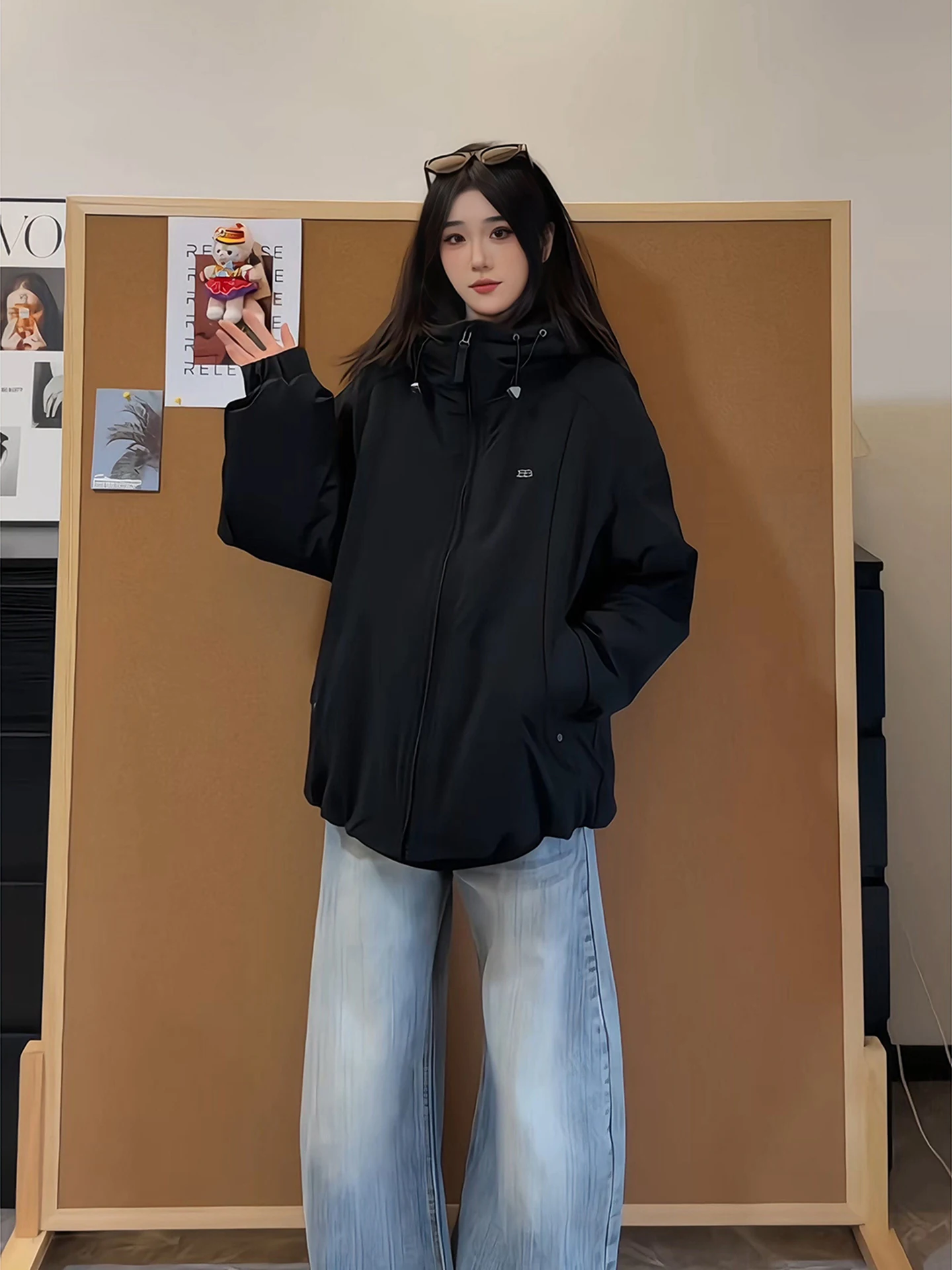 

Мужская пуховая одежда American Sle Thiened Warm Bla с капюшоном Jaet Cleanfit, функциональная верхняя одежда, зимнее пальто, молодежная повседневная одежда