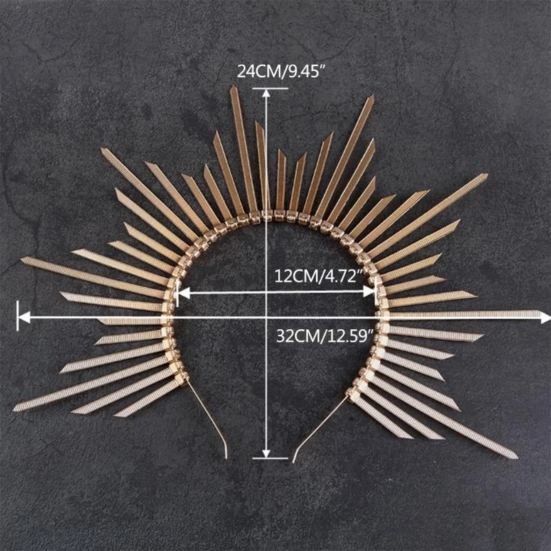 652F Delicate Adult Cosplay Angel Sunbursts Hairband Banquet Make up Hair Decors