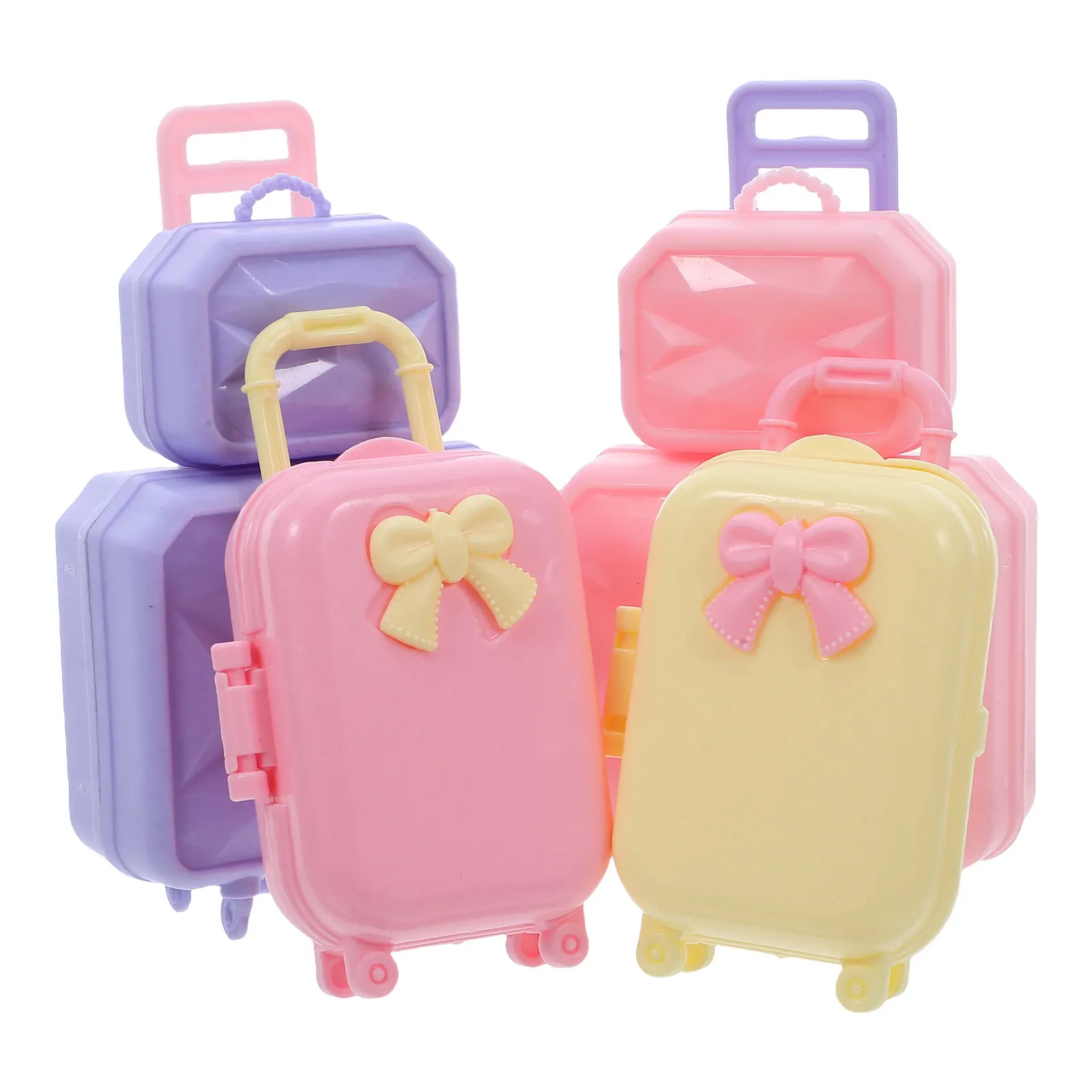 

4Pcs Miniature Travel Suitcase House Accessory 30Cm Luggage Organizer Lightweight Portable Mini Storage Case for Kids Play