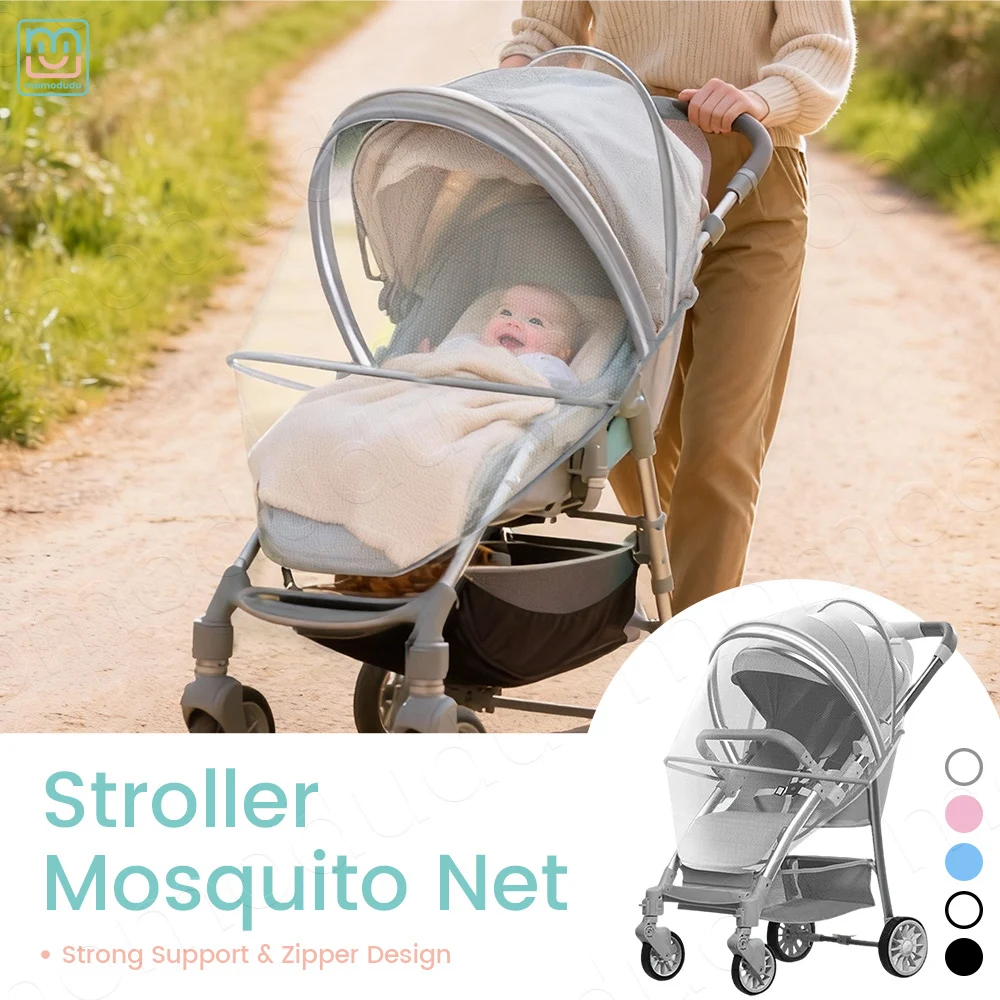 Universal Baby Stroller Mosquito Net, Full Cover with Dense Breathable Mesh & Easy Fold for Portability