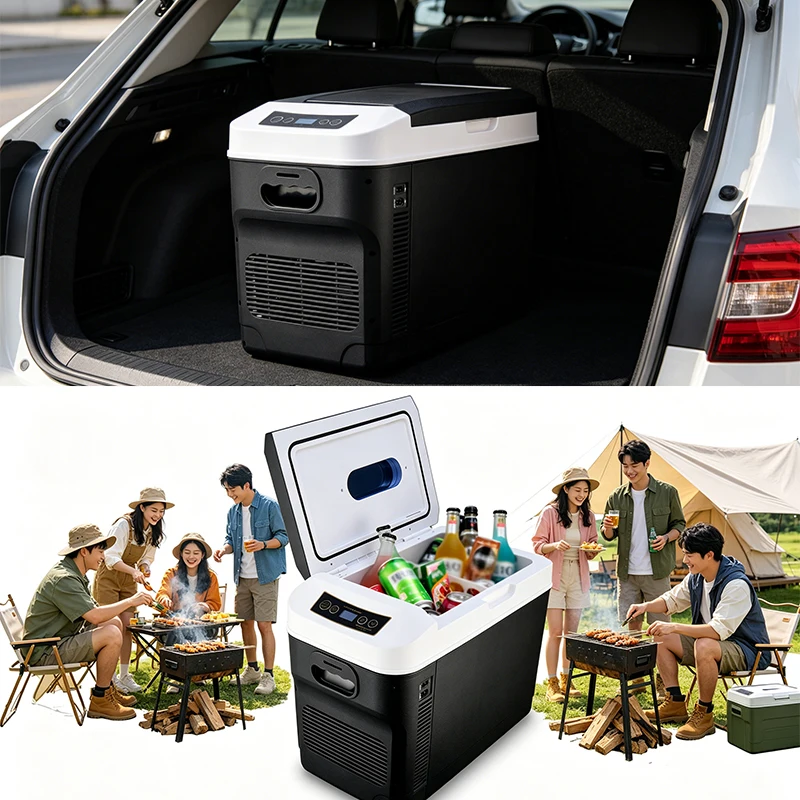 6L/8L/10L/15L/20L/28L/35L Car Mini Refrigerator Intelligent Outdoor Camping Refrigeration & Insulation Dual-purpose Refrigerator