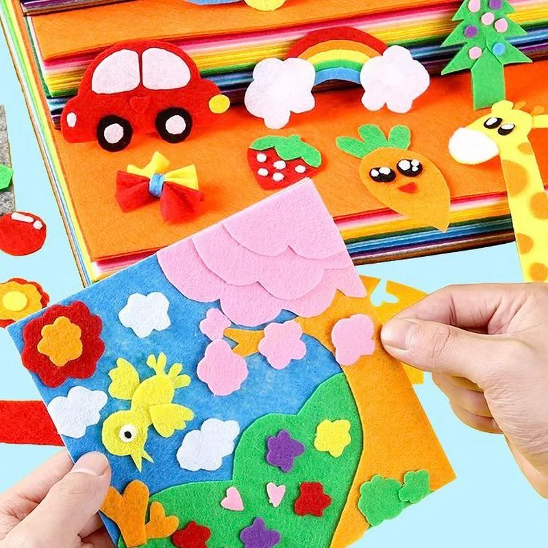 1Pc Felt Fabric Sheets DIY Crafts Felting Non-Woven Fabric for Patchwork School Projects Decoration 18 Assorted Color