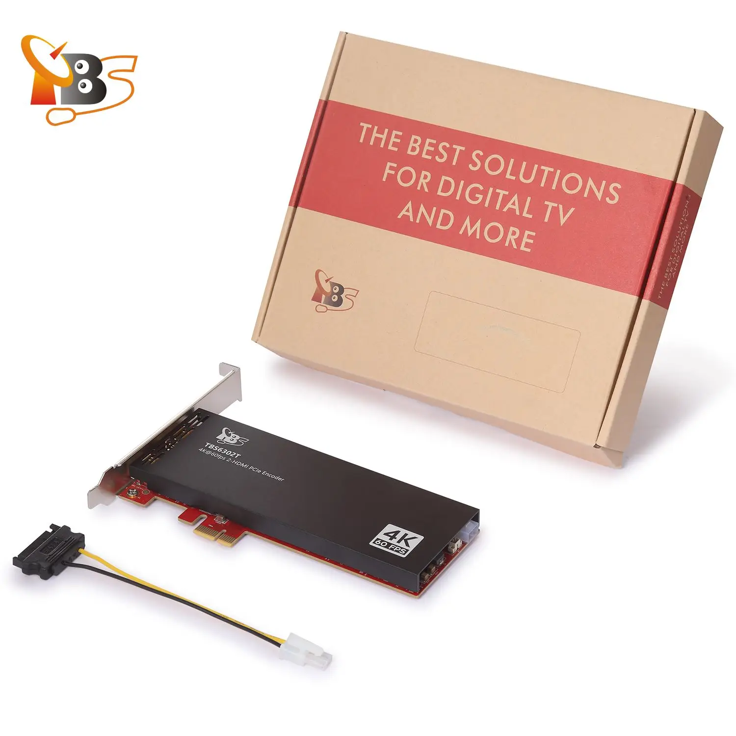 Tarjeta codificadora HDMI TBS6302T 4K@60fps | Tarjeta de captura PCIe de entrada HDMI dual para transmisión/transmisión en vivo |   Codificación H.264/H.265