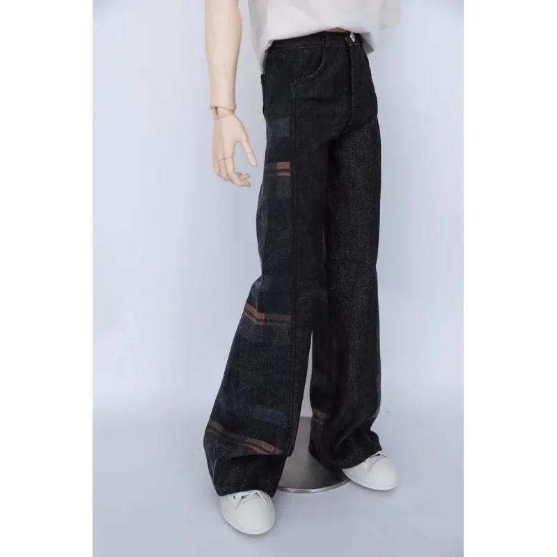 

bjd doll clothes are suitable for 1/3 1/4 Uncle ID 75-size plaid wide-leg flared jeans doll accessories