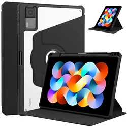 360 Rotating Tablet Case for Xiaomi Pad 7 6 5 6S Pro Poco 12.1 Cover for Redmi Pad Pro 12.1 SE 11 8.7 10.61 Inch Pen Holder Case