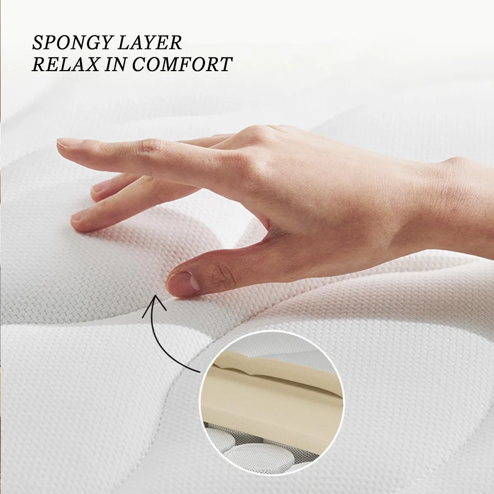 King Size Hybrid Pocket Spring Mattress Orthopedic Memory Foam Fabric Mattress Vacuum Compressed Packed In Box For Hotel Bedroom