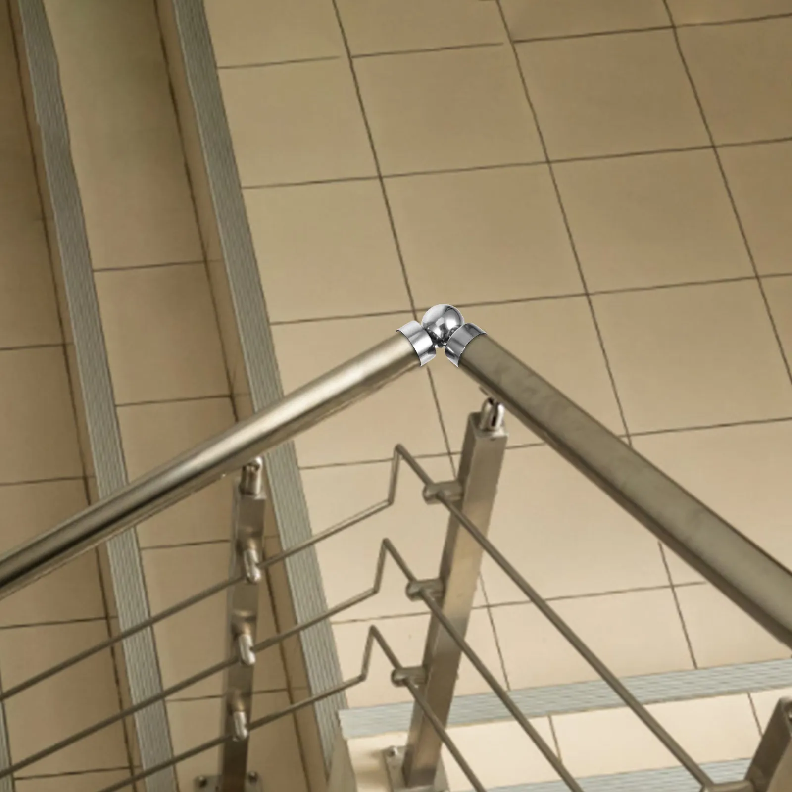 Stainless Steel Handrail Connector Extended Doorstop Hand Rail End Caps Stair Railing Fitting Indoor Outdoor Railing Accessories