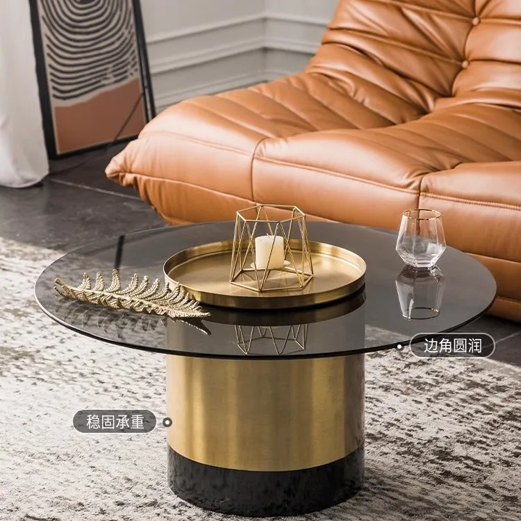 Living room home tea table designer creative metal edge table Nordic