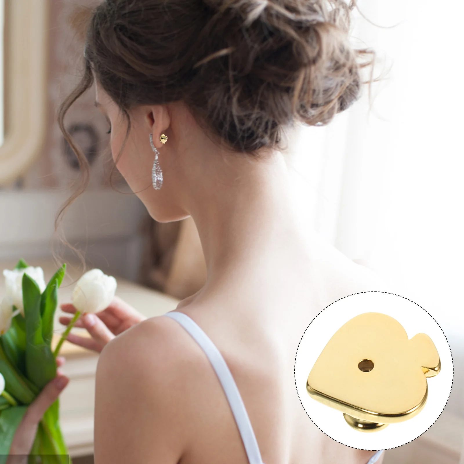 

4 Pcs Stud Earring Accessories Lifters Backs Preserve Color for Heavy Earrings Copper Miss