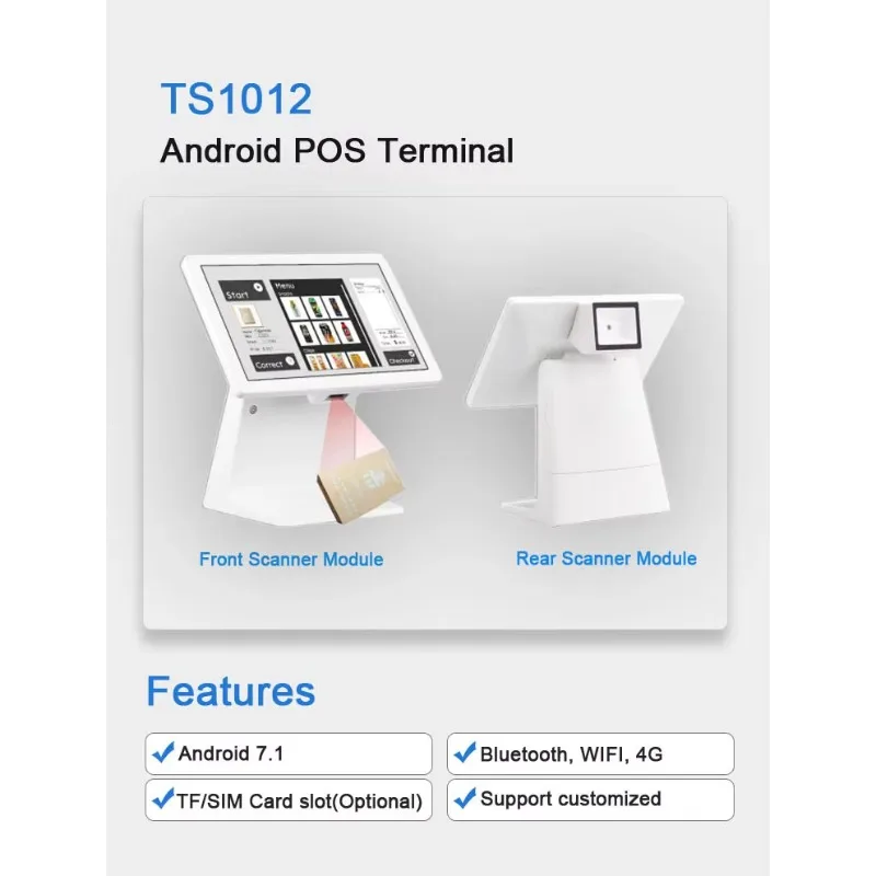 โรงแรมซูเปอร์มาร์เก็ตร้านอาหารลงทะเบียนการชําระเงินระบบ Pos เดสก์ท็อปเครื่องเทอร์มินัลอัจฉริยะพร้อม Impresora ขนาด 80 มม