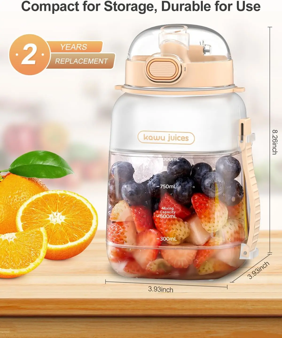 خلاط محمول، خلاط عصائر محمول أثناء التنقل، بدون BPA، خلاطات محمولة للمخفوقات والعصائر، غطاء مانع للتسرب والرشفة