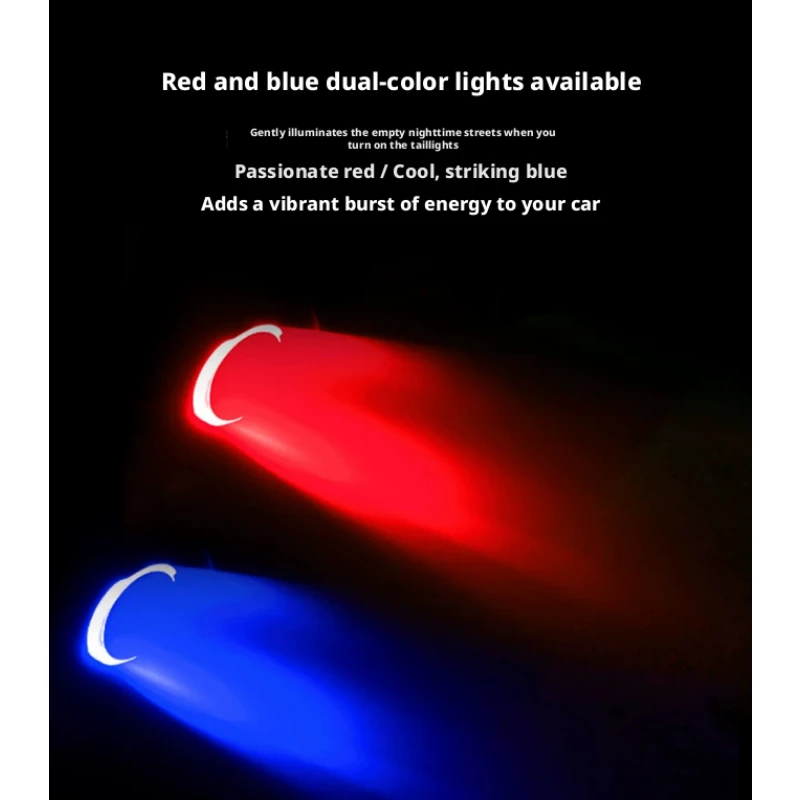 For Universal Exhaust Muffler Tip LED Flame Light Carbon Fiber Pattern Scorpion Style Car Modified Tail Pipe Decor Lamp