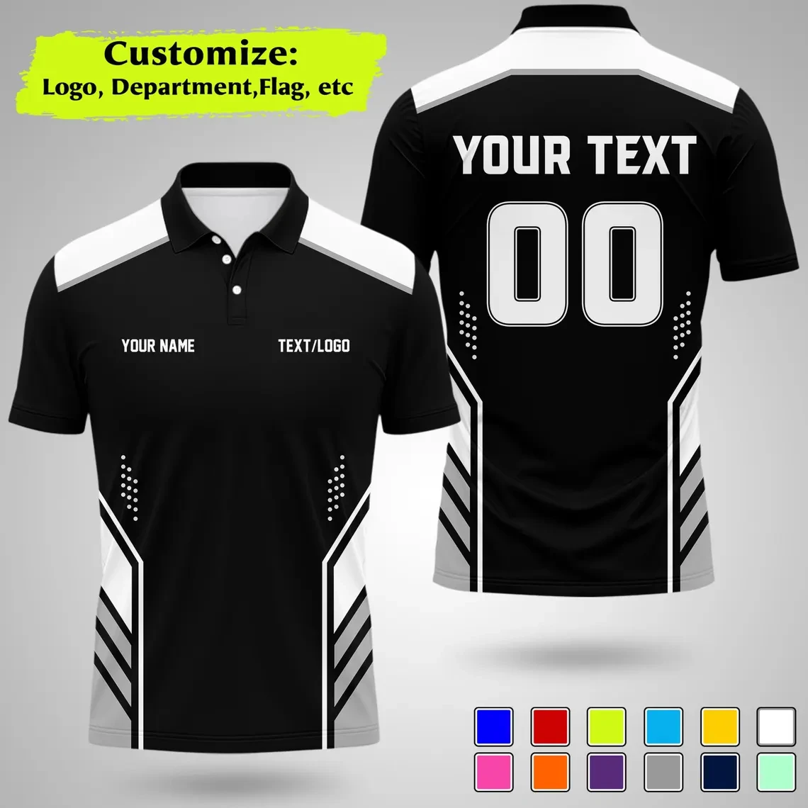 New Personalized Team Polo Shirt Custom Diy Name Logo Number Printed Quick Dry Short Sleeve Black Polo Shirts For Men Clothing — купить у AliExpress WW