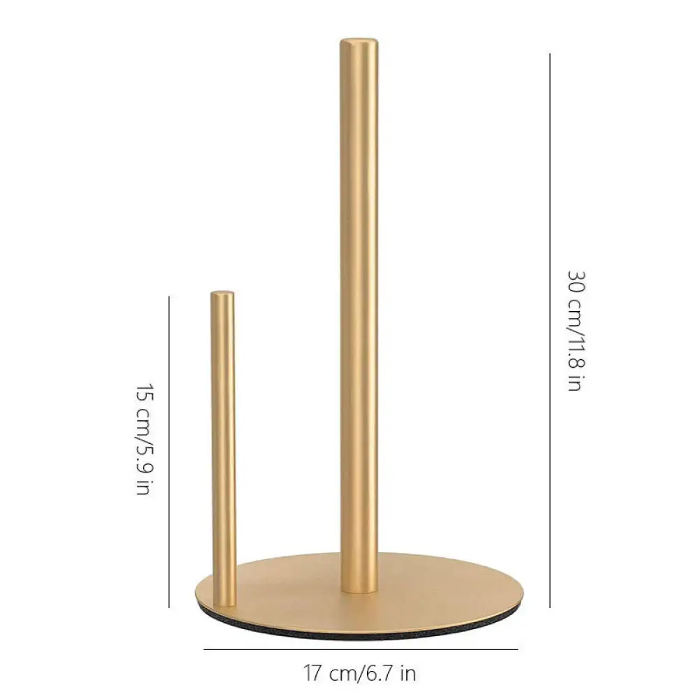 Decorative Stainless Steel Paper Towel Rack Modern Vertical Tissue Stand For Kitchen Dining Table Organization