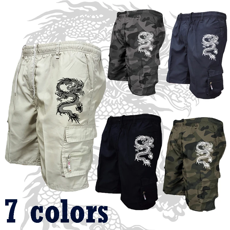 Pantalones cortos deportivos para hombre, Shorts informales, holgados, multibolsillo, para exteriores, Verano