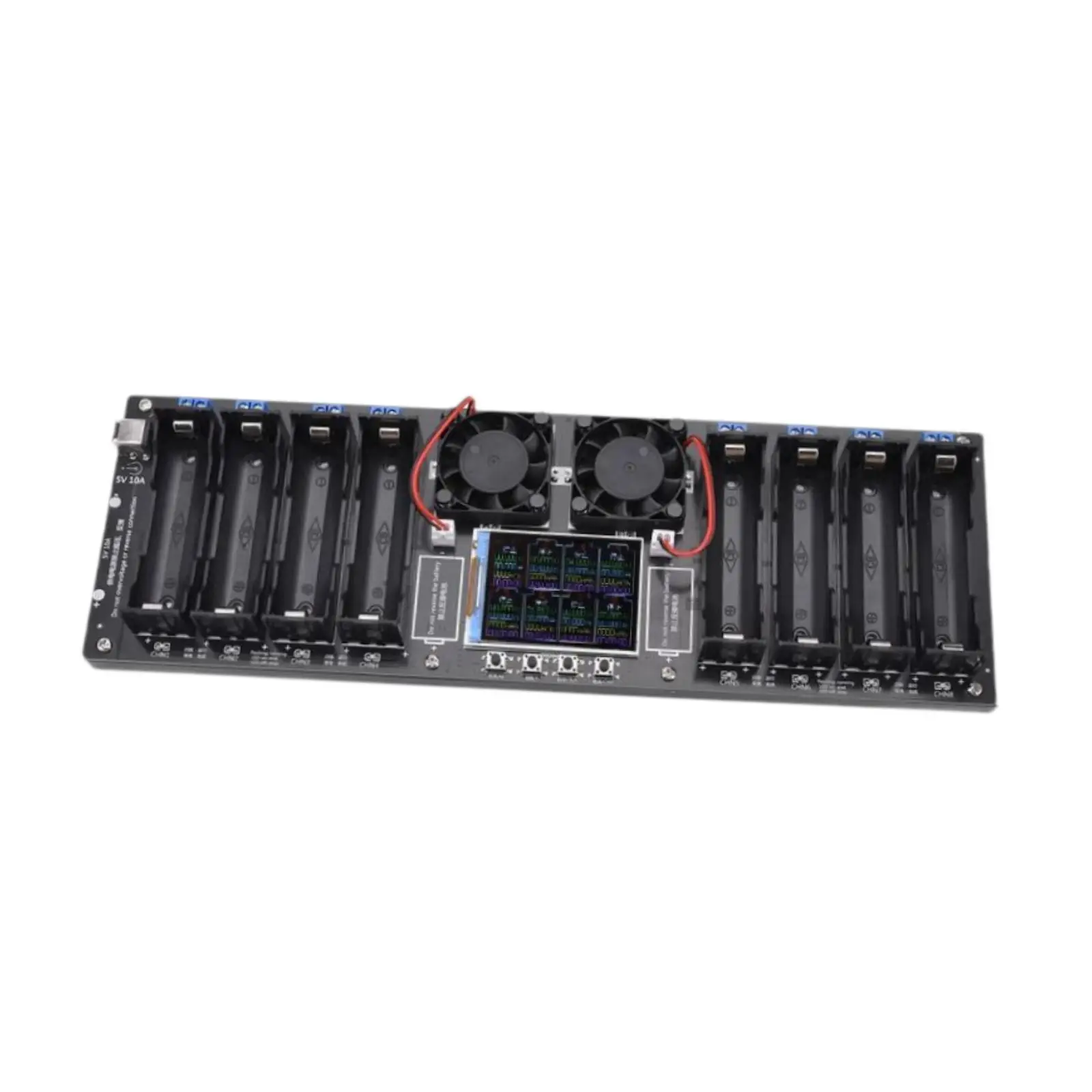 Battery Capacity Tester Module Plastic Durable Discharge Meter with 2.4inch Screen for Home Battery Analysis