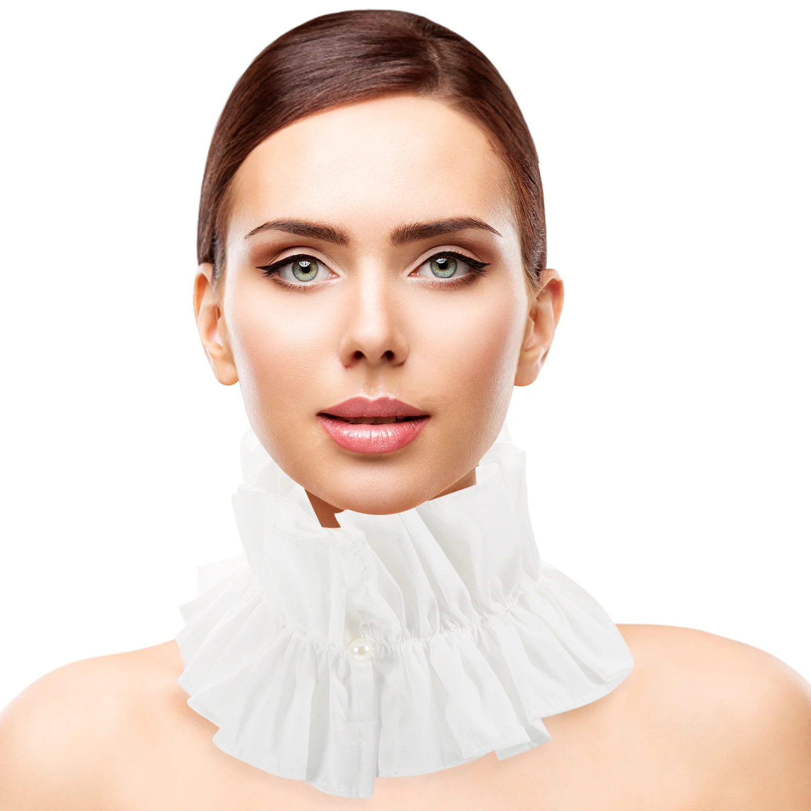 

Elegant French Pleated Ruffle Collar for Women Detachable Cotton Neck Accessory High Neckline Fashion Statement Vintage