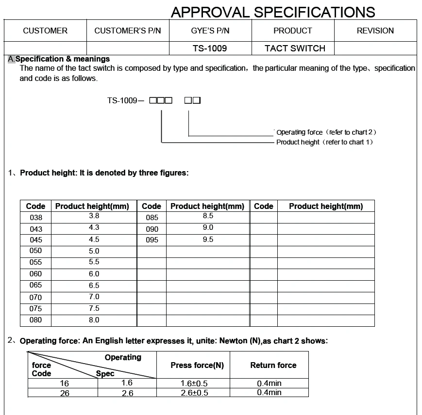 10 pièces/TS-1009-08526(4.5X4.5X8.5) TS-1009-09026(4.5X4.5X9) TS-1009-09526(4.5X4.5X9.5) interrupteur tactile
