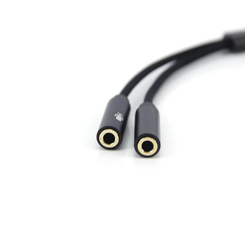 2 w1 typ C przejście ze złącza męskiego na podwójne 3.5mm kabel żeński splitter Jack słuchawki Usb C do 3.5mm Aux podwójne mikrofon słuchawkowy