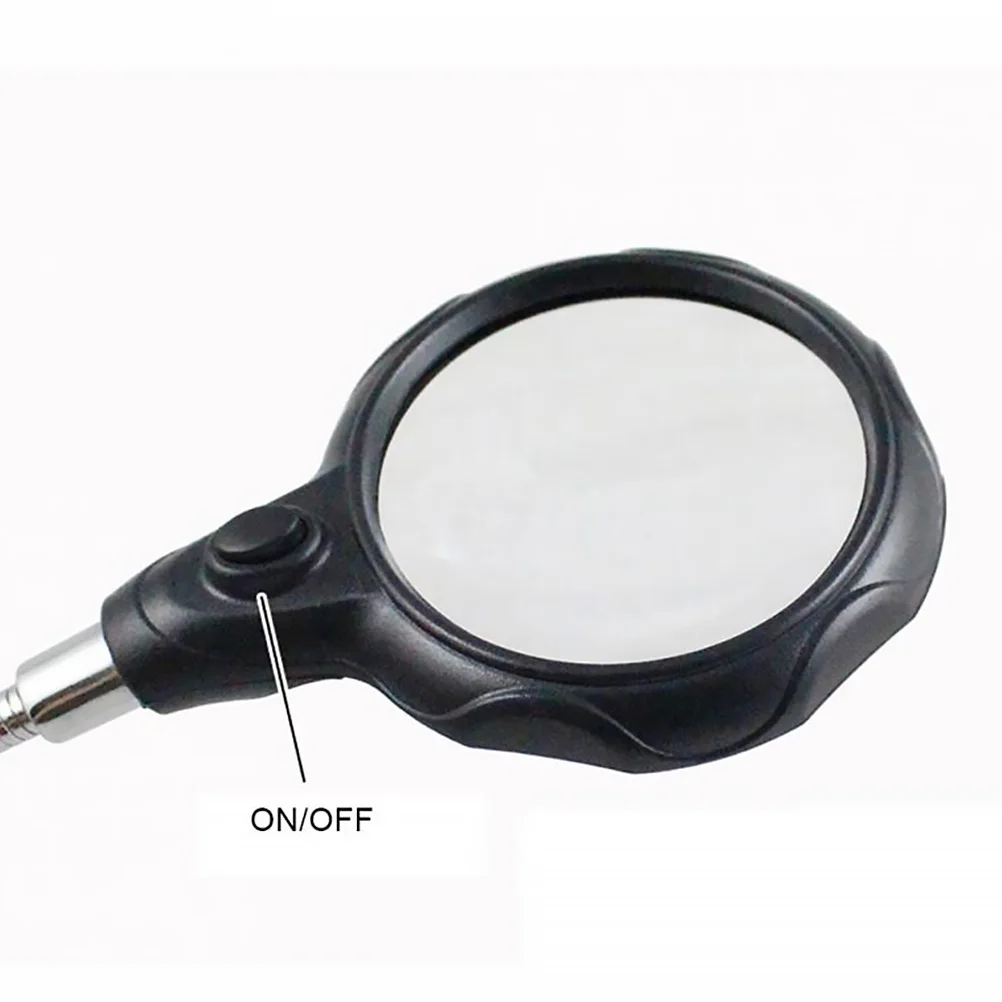 

Vertical Magnifying Glass 12 Times LED Light Desktop Repair Professional Durable Sturdy Bright White Close Inspection Reading
