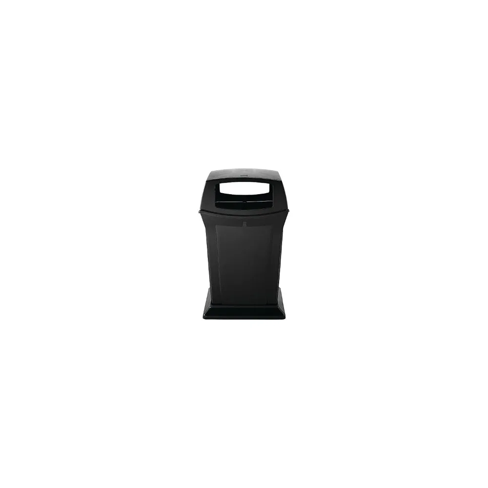 Outdoor Trash Can with Lid 45-Gallon Plastic Black Indoor/Outdoor Garbage Can for Parks/Shopping Malls/Festivals/Stadiums