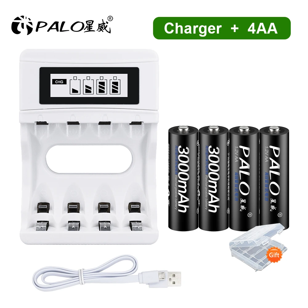 

PALO Original 1.2V AA Rechargeable Battery AA Batteries Ni-MH AA Battery Pre-charged Bateria For Flashlight Microphone Camera